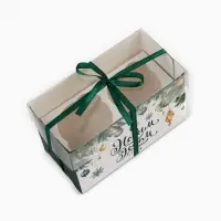 Коробка для капкейка &laquo;Новогодние истории&raquo;, 16 х 8 х 10 см