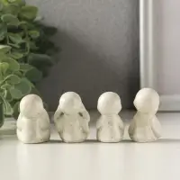 Статуэтки набор 4 шт "Монахи ничего не вижу, не слышу, не скажу, не делаю" 4х2,5 см