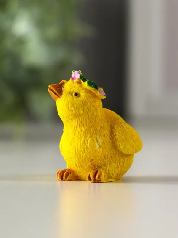 Сувенир полистоун "Цыплёнок в веночке/с гнездом" МИКС 4х3х4 см