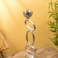 Подсвечник "Кольца" алюминий 21х12,5х65 см