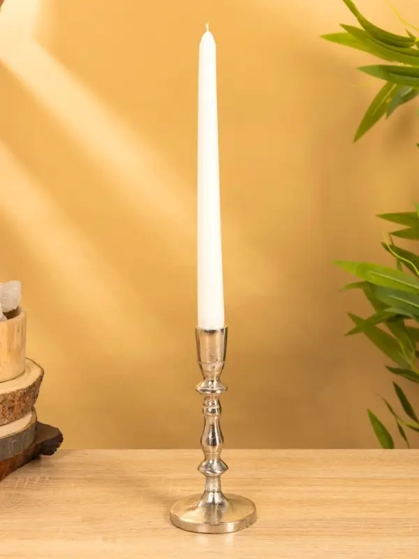 Подсвечник "Зима" 7,5х7,5х17 см, алюминий, цв. серебро