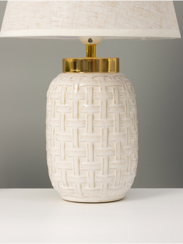 Настольная лампа "Рогожка" 1х40Вт Е27 бежевый 24,5х24,5х39,5см