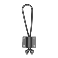 Крючок мебельный ТУНДРА TKD009, двухрожковый, черный, 5 шт