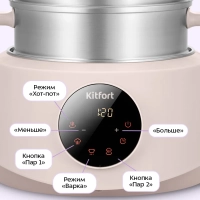 Пароварка 2 в 1 электрическая КТ-9928 - 1200 Вт