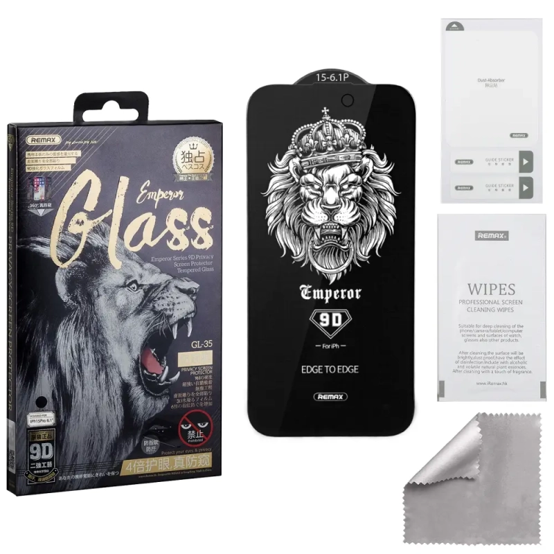Защитное стекло iPh 15 Pro 9D Private Emperor Series GL-35 REMAX