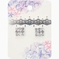 Серьги со стразами "Квадрат" 9*9мм, цвет белый в серебре