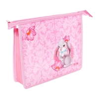 Папка для тетрадей А5, 230 х 190 х 50 мм, молния сверху, пластиковая, Calligrata "Зайчик"