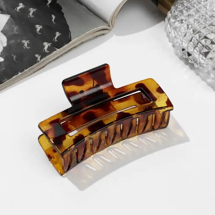 Крабик для волос &laquo;Леопардовый принт&raquo;, прямой, 8.5 см, МИКС