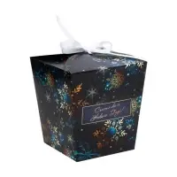 Бонбоньерка, новогодняя подарочная упаковка &laquo;Снежинки в темноте&raquo;, 7.5&times;8&times;7.5 см