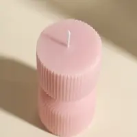 Свеча интерьерная "Греция" нежно-персиковая 6х6х14 см