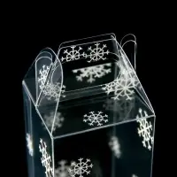 Коробка подарочная новогодняя складная ПВХ &laquo;Праздничное настроение&raquo; 4&times;4&times;8 см