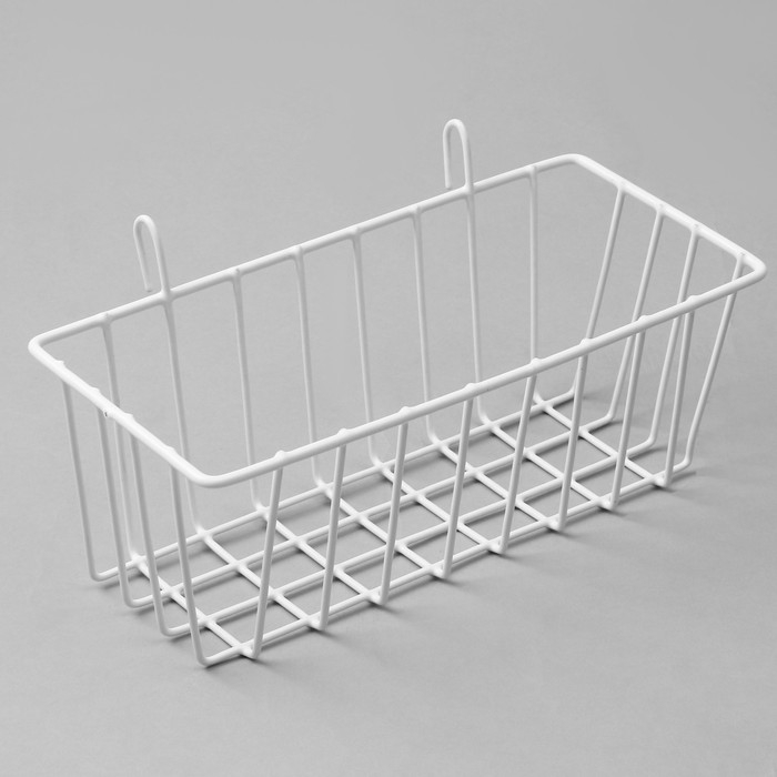 Корзина на сетку, 23&times;9&times;10 см, цвет белый
