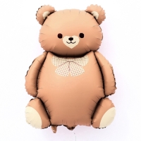 Воздушный шар фольгированный 35" &laquo;Мишка с бантом&raquo;, фигура, матовый