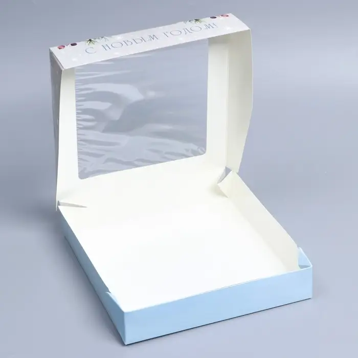 Коробка складная &laquo;Новогодний венок&raquo;, 20 х 20 х 4 см