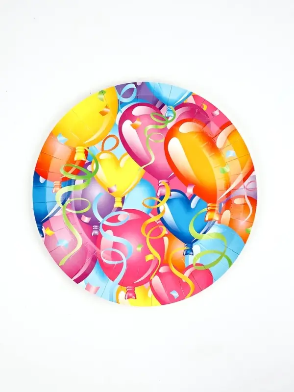 Тарелки бумажные ламинированные Праздничное настроение 23см 6шт