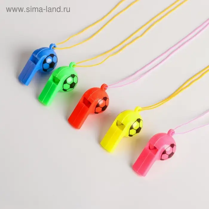 Свисток &laquo;Футбол&raquo; с верёвкой, МИКС