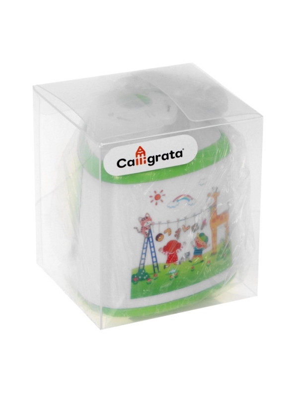 Точилка электрическая с контейнером (работает от двух пальчиковых батареек), МИКС