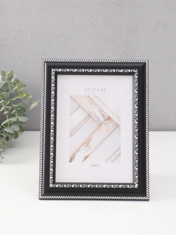 Фоторамка пластик "МИРАМ" 15х21 см, чёрный
