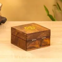 Шкатулка "Пентакль" 10х10х6 см, дерево шишам