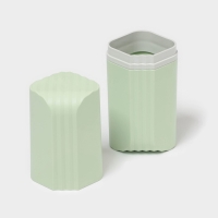 Футляр для зубной щётки и пасты &laquo;Рельеф&raquo;, пластик, 7&times;7&times;20,5 см, фисташковый