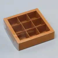 Коробка для 9 конфет, 13.7&times;13.7&times;3.5 см