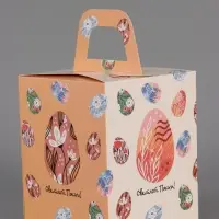 Пасхальная коробочка с окном "Расписные яйца" 15 х 15 х 18 см