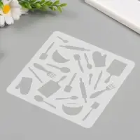 Трафарет пластик "Кухонная утварь" 15х15 см