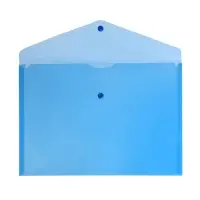 Папка-конверт на кнопке А4, 150 мкм, Calligrata Standard, прозрачная, синяя