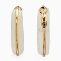 Серьги-кольца акрил "Тренд", цвет молочный в золоте