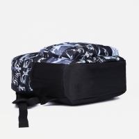 Рюкзак школьный из текстиля на молнии, 3 кармана, цвет чёрный