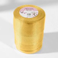 Набор парчовых лент, 5 шт, размер лент: 6/10/20/40/50 мм, 23 &plusmn; 1 м, цвет золотой