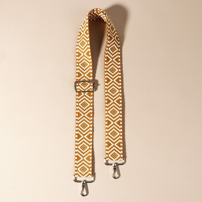 Ручка для сумки &laquo;Орнамент&raquo;, стропа, 135 &plusmn; 3 &times; 3,8 см, цвет горчичный