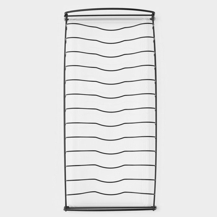 Сушилка для тарелок с поддоном Доляна, на 12 предметов, цвет чёрный, поддон МИКС