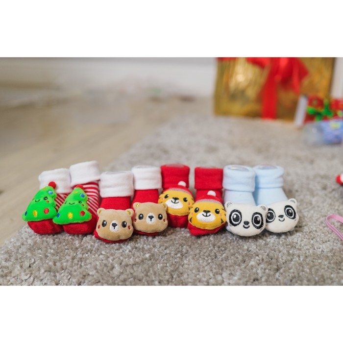 Носочки для малышей &laquo;Панда&raquo;, с погремушкой, Крошка Я