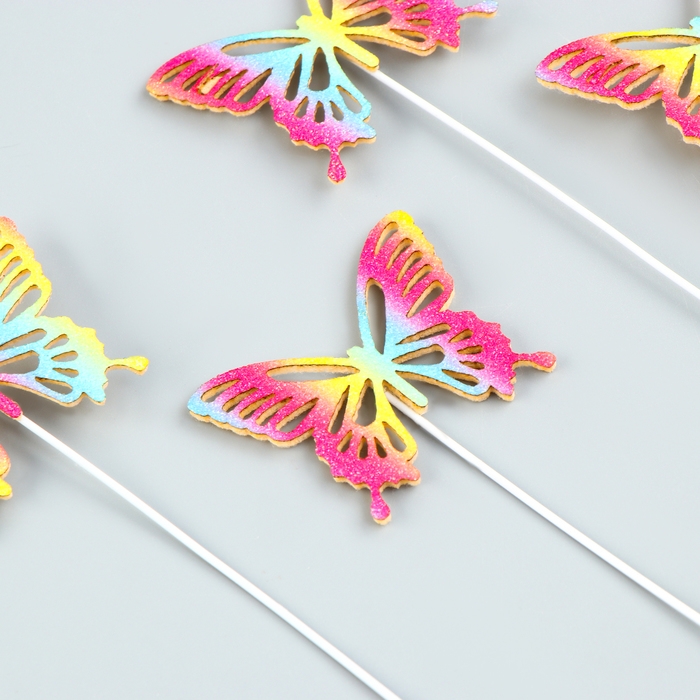 Набор топперов &laquo;Бабочки&raquo; разноцветные