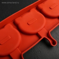 Форма для мороженого &laquo;Коты&raquo;, силикон, 38&times;14,5&times;2,5 см, 4 ячейки, цвет белый