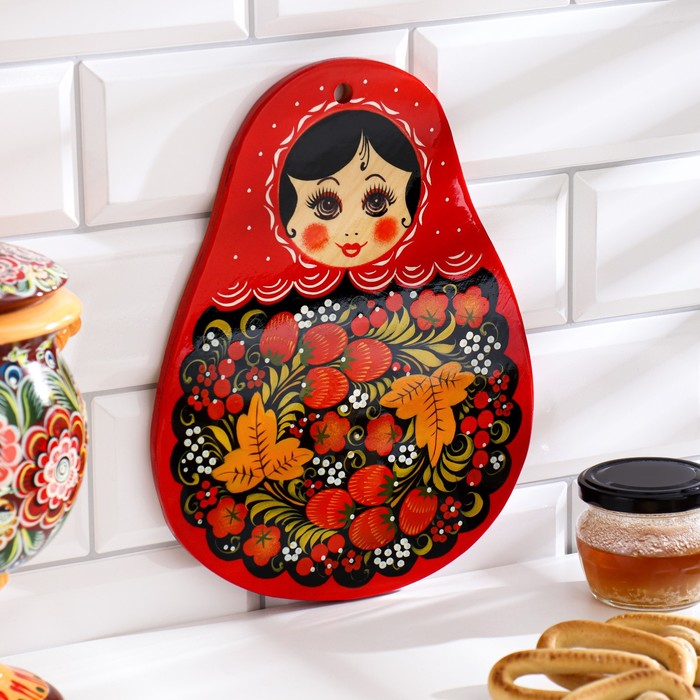 Доска разделочная &laquo;Матрёшка&raquo;, 20&times;26 см, хохлома