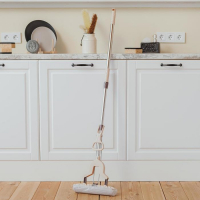 Швабра для мытья пола PVA Доляна, со складным отжимом, насадка 27&times;6 см, стальная составная телескопическая ручка 100(125) см