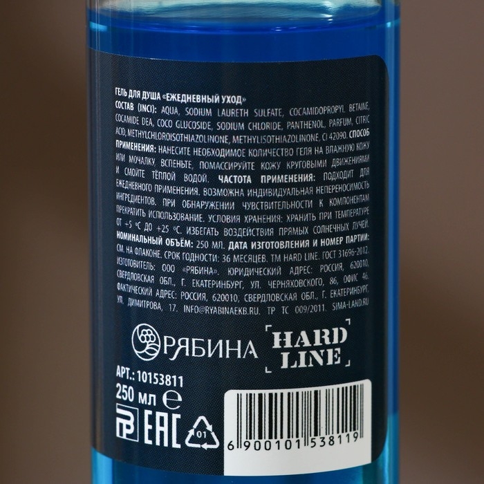 Гель для душа &laquo;С твоим днём!&raquo;, 250 мл, аромат свежести, HARD LINE
