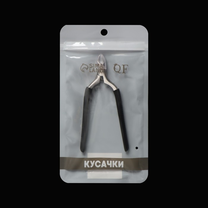 Кусачки педикюрные &laquo;Premium&raquo;, скрытая пружина, 11,5 см, длина лезвия - 6 мм, цвет серебристый/чёрный