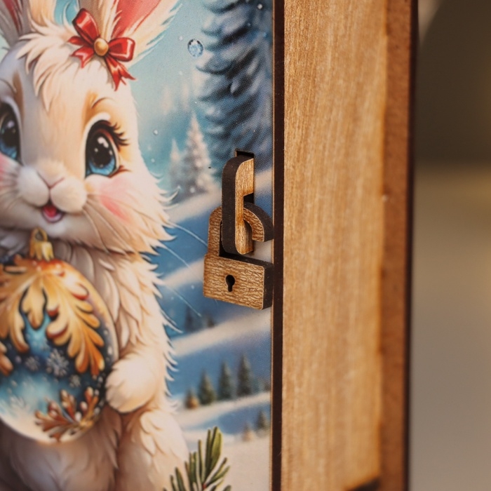 Новогодняя шкатулка-книга "Зая" 14х12х5 см