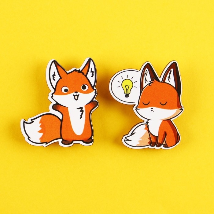 Значки деревянные &laquo;Это сумасшедшая идея&raquo;, 2 шт.