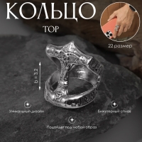Кольцо &laquo;Тор&raquo;, цвет чернёное серебро, 22 размер