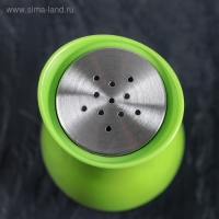 Солонка стеклянная &laquo;Сияние&raquo;, 5,5&times;5&times;11 см, цвет зелёный, надписи МИКС