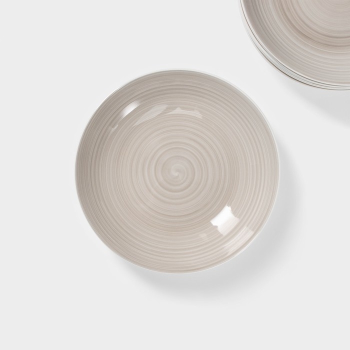 Набор тарелок глубоких Доляна &laquo;Палитра&raquo;, 6 предметов, 700 мл, 20,2&times;20,2&times;4,2 см, цвет серый