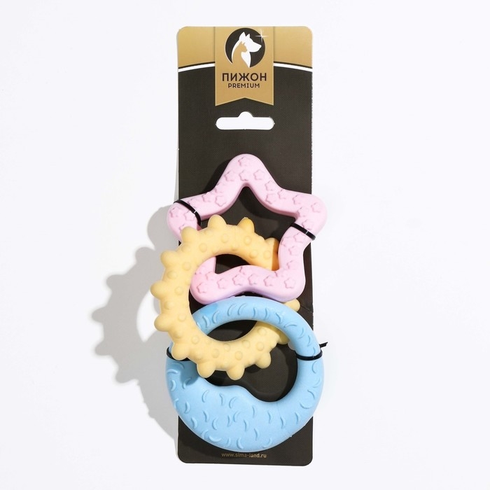 Игрушка плавающая "Трио" Пижон Premium, вспененный TPR, 17 см, желтая/розовая/голубая