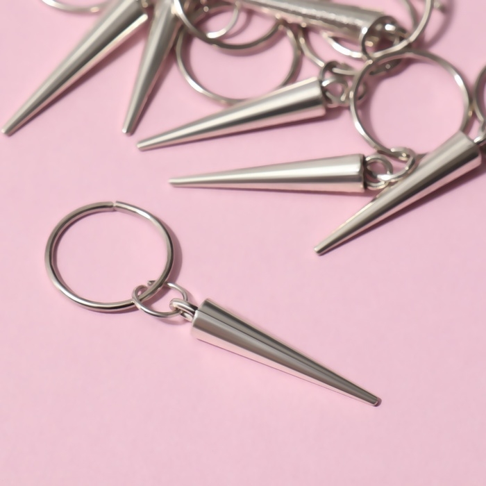 Пирсинг для волос &laquo;Клин&raquo;, 4,1 &times; 1,3 см, 10 шт, цвет серебристый