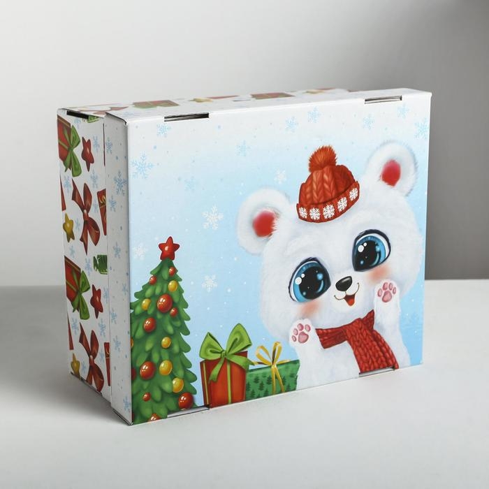 Коробка подарочная новогодняя складная &laquo;Радости и веселья&raquo;, 31,2 х 25,6 х 16,1 см, Новый год