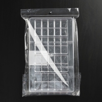 Форма для шоколада &laquo;Плитки с сердцами&raquo;, 20&times;12&times;2,5 см, 4 ячейки 8,5&times;4,2&times;0,7 см, цвет прозрачный