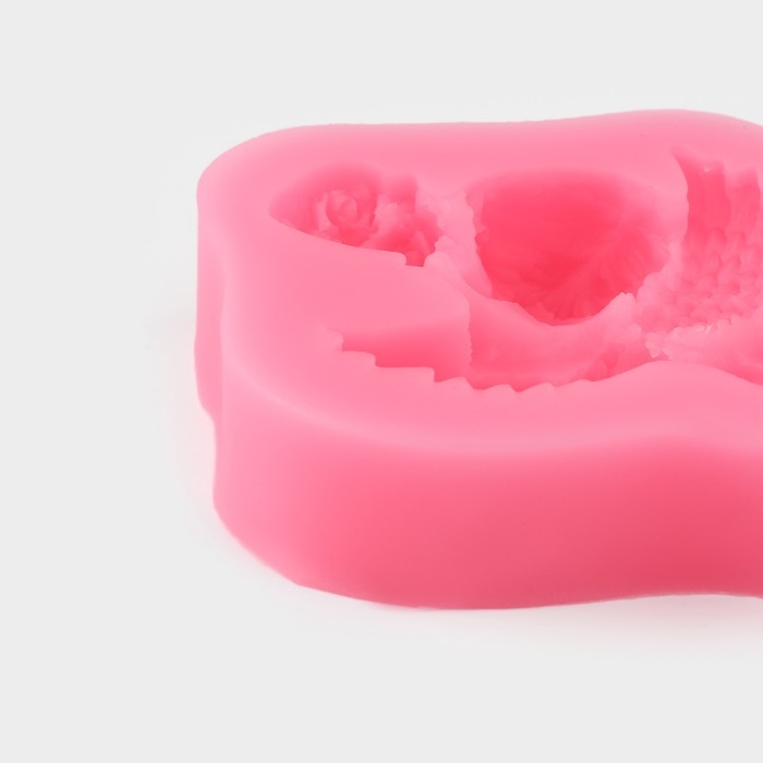 Молд &laquo;Ангел с букетом&raquo;, силикон, 9,3&times;6&times;1,9 см, цвет розовый